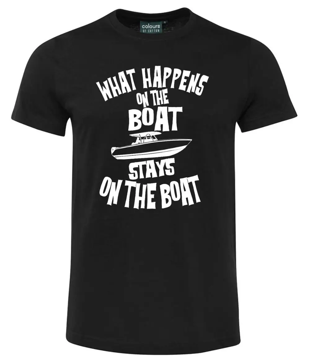 Men T Shirt Clothing Plus Size What Happens On The Boat Stays Funny Tee | Мужская одежда