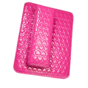

1 Set of Manicure Hand Rest Cushion Pillow Pad Heart Pattern PU Leather Nail Art Arm Wrist Rest Holder Mat (Rosy)