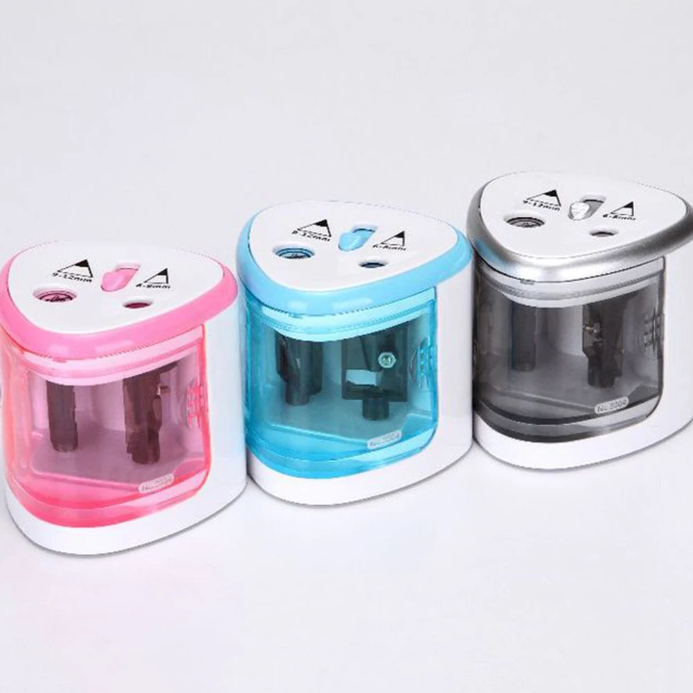 Dual Holes Battery Automatic Electric Pencil Sharpener School Office Stationery