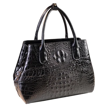 

2019 new european style fashion women's split leather handbag shoulder crocodile pattern atmospheric handbags famous brands sac
