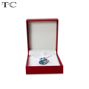 

10pcs/lot Jewelry Box Pendant Case Packaging Organizer Fine Red Pu Leather Jewelry Wedding Earrings Boxes