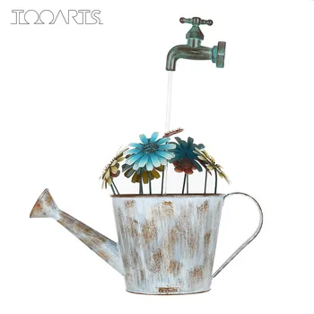 

Tooarts Outdoor Iron Fountain Flower Pot Fountain Water Pump Cascading Water Fountain Decorative Stopcock Garden Decoration