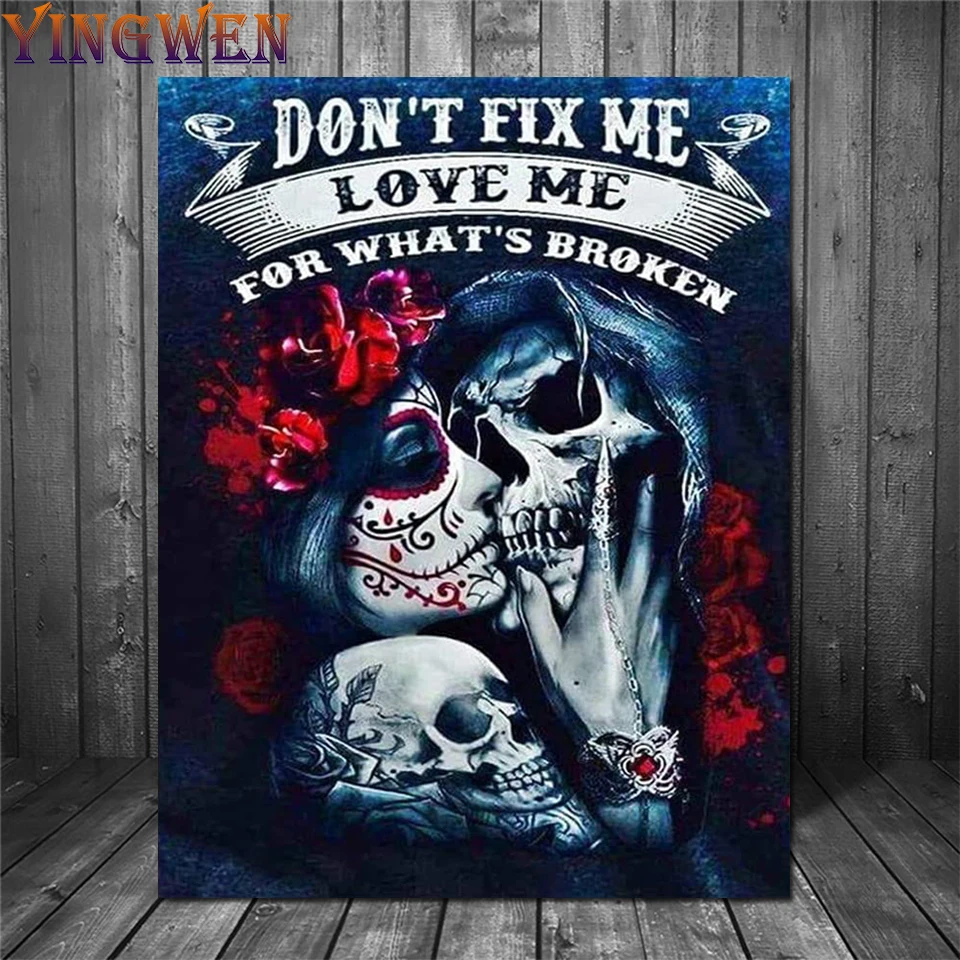 

Алмазная живопись на Хэллоуин, 5D алмазная живопись, женский череп, вышивка крестиком, Наборы для творчества, полная Алмазная мозаика, картина, домашний декор