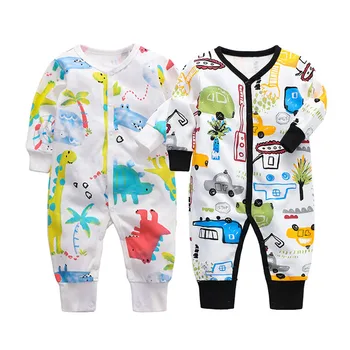 

2019 2PCS/Lot Baby Boy Clothes Baby Romper Girls Clothing Cotton 0-12-24M Cotton Cartoon Printed Newborn Baby Clothes