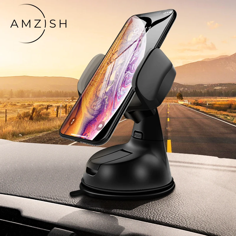 Автомобильный держатель для телефона Amzish универсальный iPhone Samsung Xiaomi мобильный