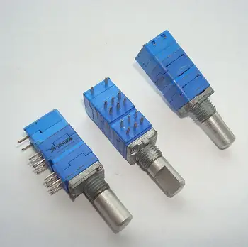 

2pcs/lot With rotary switch R097 type precision potentiometer 4-piece B50KX4 computer audio volume control 15MM handle