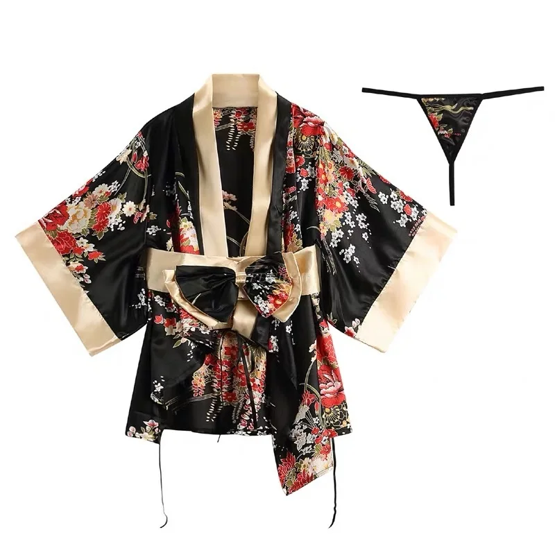 Женское японское милое кимоно цветочное кимоно халат сексуальная ночная рубашка пижамы юката Элегантные повседневные спа Япония сексуальные костюмы для косплея