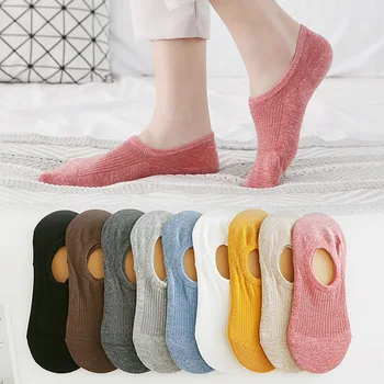 

Candy Colors Socks Spring Summer Solid Color Stealth Cotton Non-slip Female Shallow Mouth Sock Breathable Wear-resistant