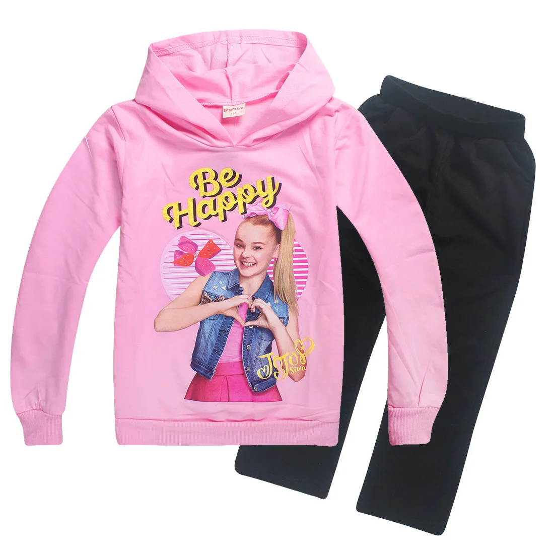 JOJO Siwa/зимняя детская одежда для малышей, футболка с длинными рукавами топы для девочек, толстовки+ штаны, комплект из 2 предметов, одежда для маленьких детей от 8 до 12 лет