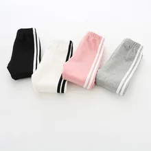 Хлопковые Четырехцветные Стрейчевые штаны в спортивном стиле для маленьких девочек осенние штаны для маленьких девочек от 1 до 5 лет