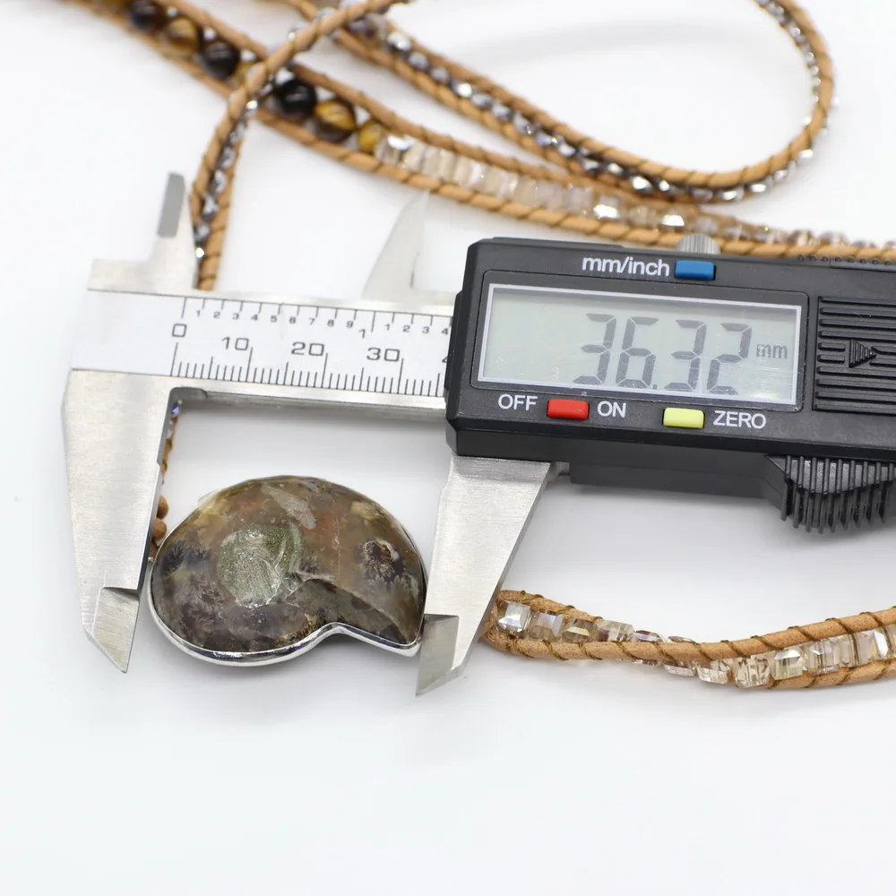 Браслет conch focus с натуральным камнем ручной вязки Винтажный стиль для мужчин и женщин