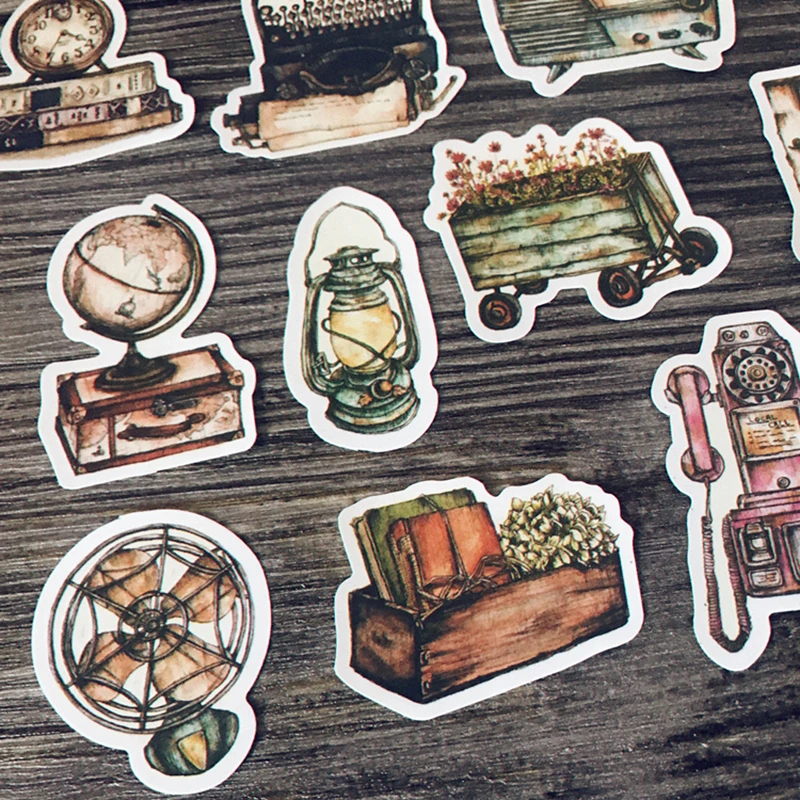 Vintage furniture old appliances typewriters materials stickers DIY Creative Junk journal Photo Scrapbooking Decoration Stickers decorative stickers,diy scrapbooking accessories
