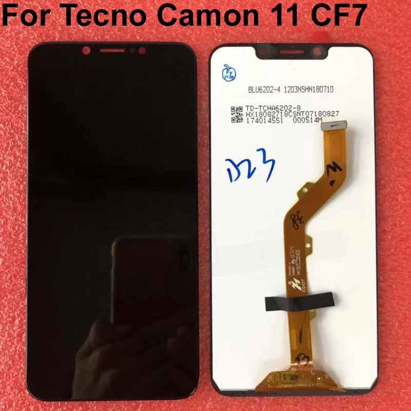 6,2 ''Полный ЖК-дисплей для Tecno Camon 11 CF7 ЖК-дисплей с сенсорным экраном дигитайзер панель в сборе для Tecno Camon 11 CF7 запасная часть экрана