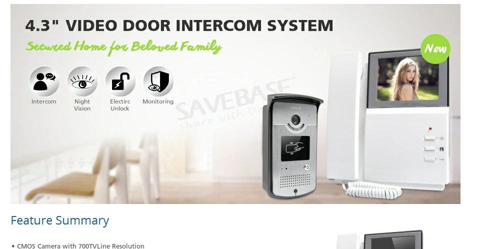 HOMSECUR 4," видео домофон безопасности с Intra-monitor аудио домофон для дома/плоский XC001+ XM404