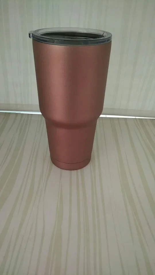 30oz Rose Gold 9 унций/30 унций розовое золото кружка для яиц бокал для вина с двойными стенками из нержавеющей стали Вакуумная Термокружка для Питья Кофе Чай пивные чашки - Цвет: 30oz Rose Gold