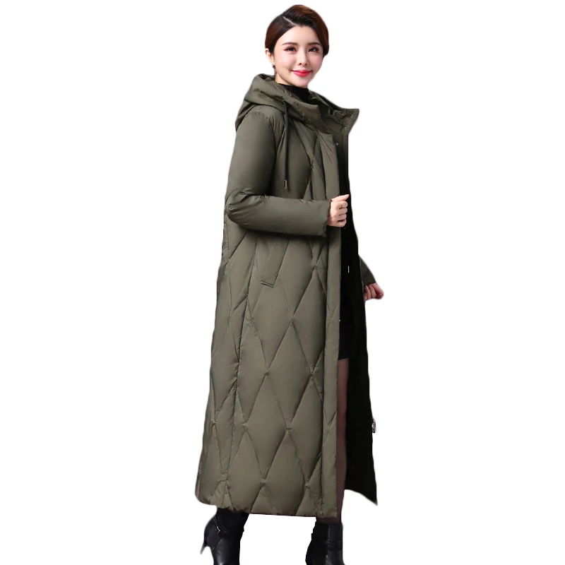 

Winter Down Parka Coats Women 2019 New Long Warm White Duck Down Jacket Coat Female Plus size Down Overcoat Ladies Hooded Jacket