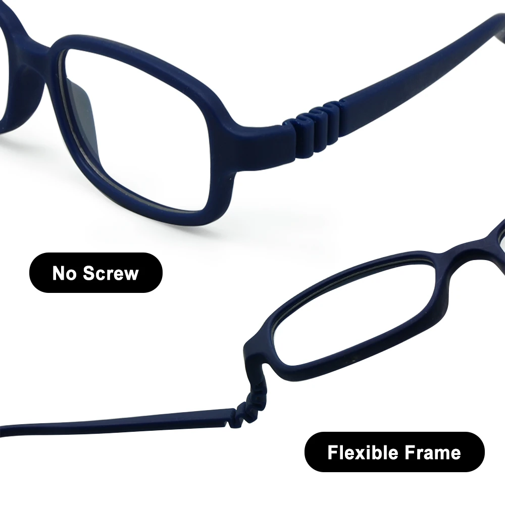 Children Glasses Frame with Strap Size 46/16 One-piece No Screw 4-6Y, Flexible Optical Boys Girls Glasses