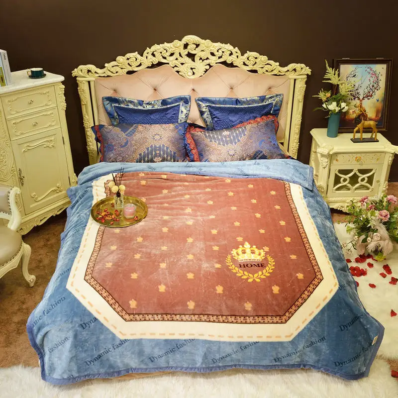 Camel европейский барокко легкое Облачное одеяло 200*230 см супер мягкое всесезонное для уютного дивана кровати плед тонкое одеяло - Цвет: Color 2