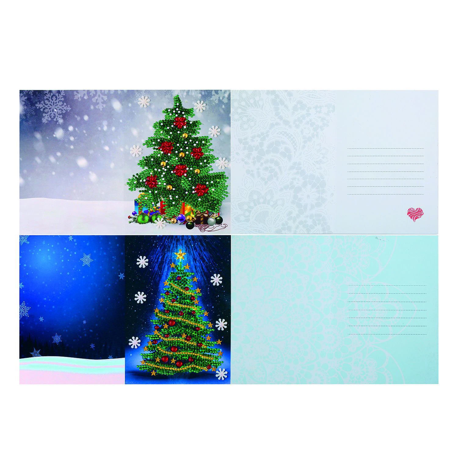  2019  Christmas Tree Diamond Painting Invitation Cards DIY Special Christmas Tree Greeting Postcard - 4.00038E+12
