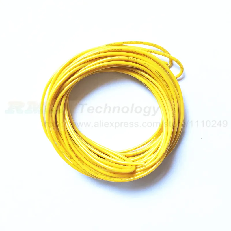 5 метров/лот супер гибкий 18AWG 22AWG 24AWG ПВХ изолированный провод электрический кабель, светодиодный, Авто Цвет выбирается кабель - Цвет: Цвет: желтый