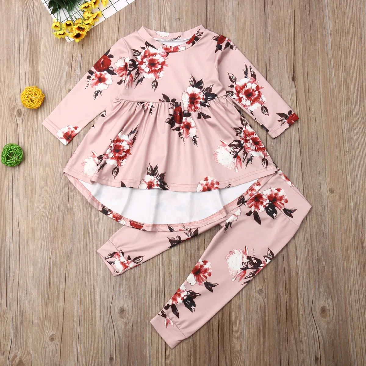

Pudcoco Autumn Newborn Baby Girl Clothes Long Sleeve Flowe Print Ruffle Tops Long Pants 2Pcs Outfits Clothes Autumn Set