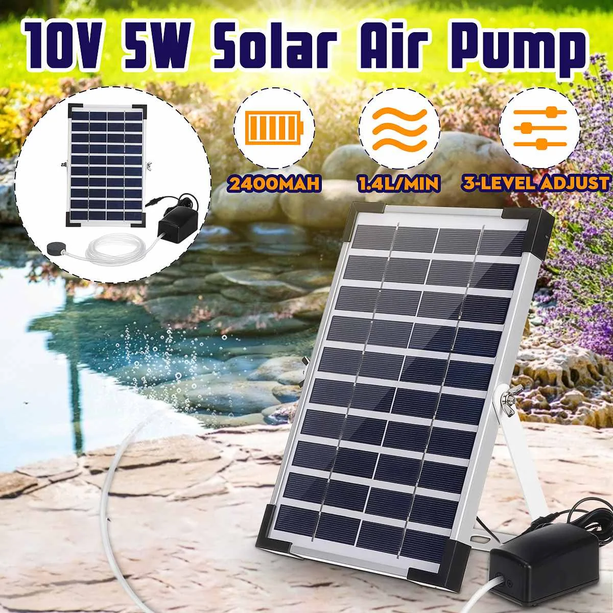 10 в 5 Вт Солнечный ed водный Оксигенатор мини аквариумный насос для растений для рыб кислородный компрессор аэратор производитель