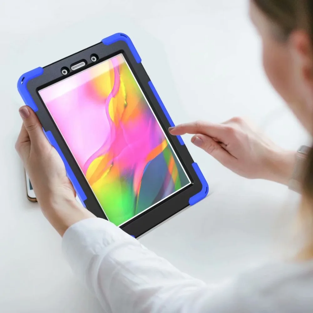 Детский защитный чехол для Samsung Galaxy Tab A 8,0 T290 T295 SM-T290 T297 планшет 360 градусов силиконовая крышка шейный ремешок Ремешок на руку