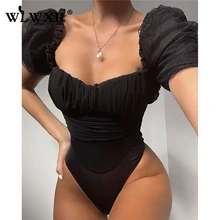WLWXR сексуальный клубный черный комплект для женщин топы открытая спина оберточная сетка кружевной облегающий костюм женский комбинезон Дамский комбинезон