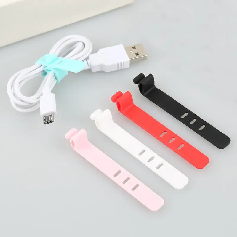 Силиконовый Кабельный органайзер usb кабель для передачи данных держатель