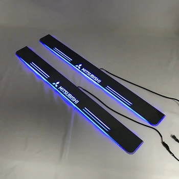 

Acrylic door sill plate strip with led decorative welcome light moving door scuff for Mitsubishi series