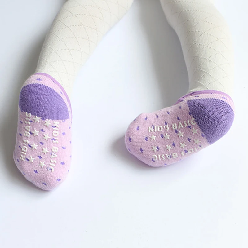 Нескользящие хлопковые носки с отделкой для маленьких девочек; тапочки для новорожденных