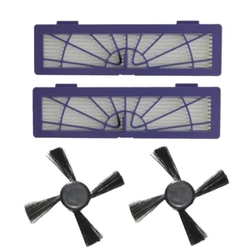 

4Pcs/Set Replacement 2xSide Brushes +2xHigh-Performance Filters For Neato 945-0123 Botvac 70 70E 80 85 D80 D85 Accessory Parts