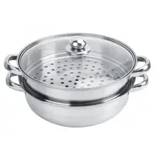 Кастрюля из нержавеющей стали, двухслойный многоцелевой паровой горячий горшок, суповый горшок, суповарка для приготовления пищи на пару, кастрюли