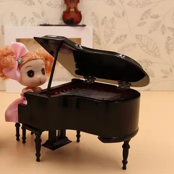 

1Set Miniature Piano Model Replica with Case Stool Musical Instrument Ornaments