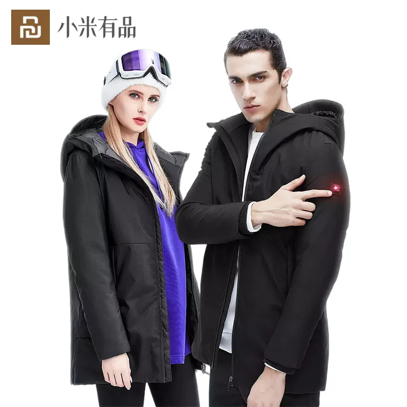 Youpin Supiele Heating Down Jacket Men Womens Coats Winter Super Hydrophobic Anti-Fouling 3-Speed Smart Temperature Control Coat