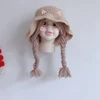 Winter Soft Warm Cute Wig Big Braid Kids Girls Princess Hat Baby Children Knitted Hat Birthday Christmas Party 48-52cm Hot 6