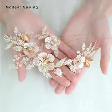 Шикарные цветы свадебные заколки для волос официальный женский кристалл свадебный головной убор Свадебные аксессуары головной убор dekoracje weselne