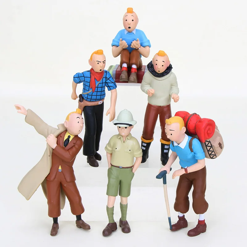

6pcs/set The Adventures of Tin Tin Tintin PVC Figures Collectible Mini Model Toys