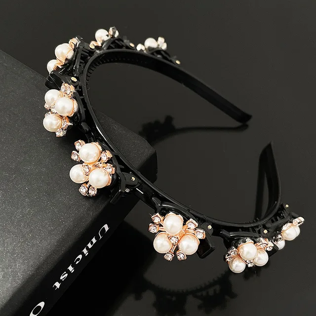 Women hair clips Double Layer Bangs Hairstyle ban Jewelry Hairpin Sports Hair Band accessories hoop Headband ornaments for girls NO 5