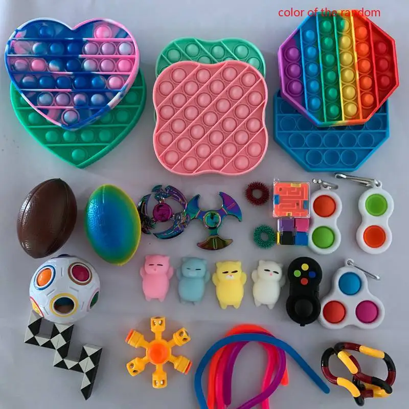 7PCS Zappeln Popet Sensorische Werkzeuge Bundle Autismus ADHS Spielzeug Relief