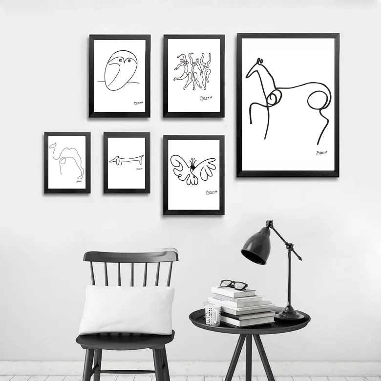 

Nordic Minimalist Decorative Painting Wall Pictures for Living Room Art Garden Decoration Posters and Prints Line Drawing