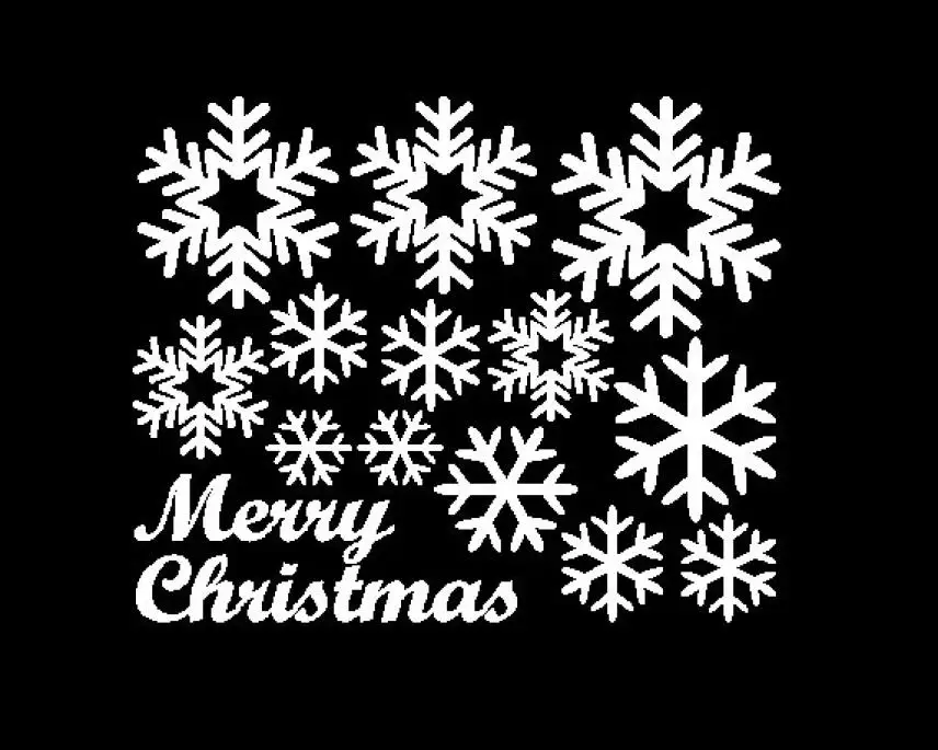 Рождественская Наклейка на стену Новогодняя Рождественская наклейка s для окна Снежинка Рождественская виниловая художественная декоративная наклейка - Цвет: Белый