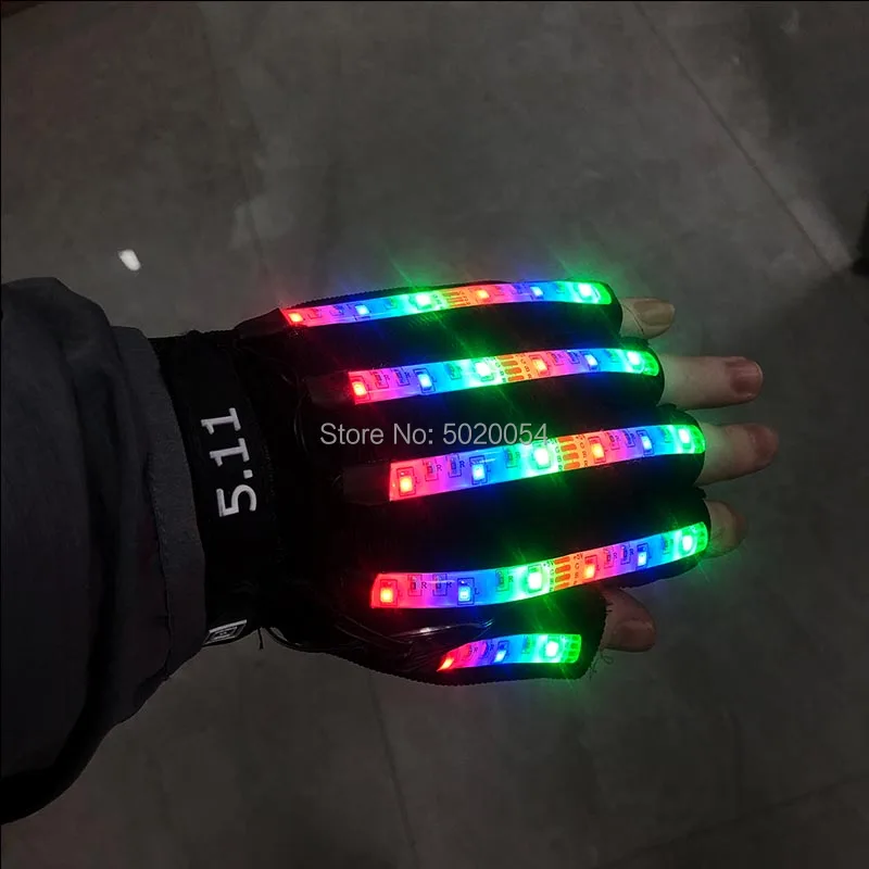 

1pc Neon LED Halloween Half Gloves Flashing Super Hero Gloves Carnival Luminous Accessories Rave Birthday Party Mitten