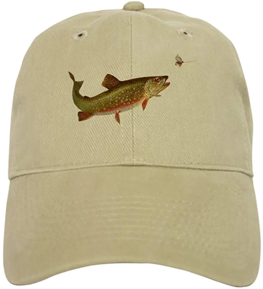 Винтажная бейсболка с рисунком форели для рыбалки