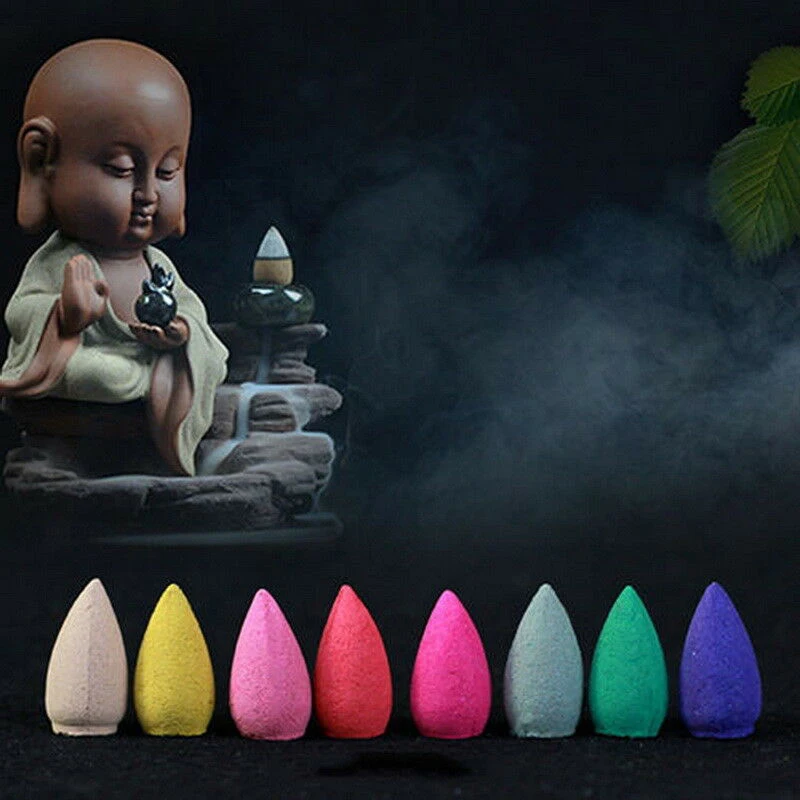 

80pcs Floral Incense Cone Backflow Incense Mixed Natural Flower Fragrance Household Incense