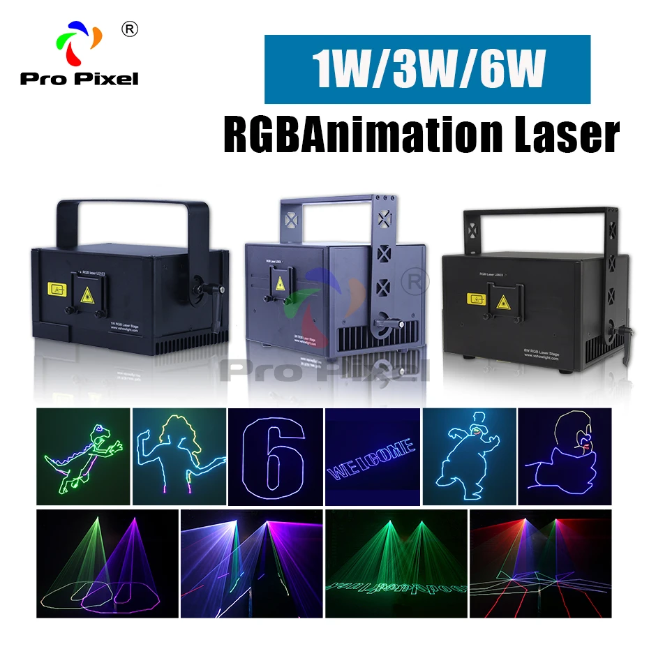 1 Вт 3 6 сценический лазерный светильник анимационный RGB DJ шоу полноцветный