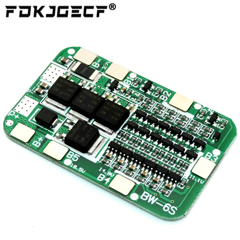 6S 15A 24V PCB BMS Protection Board For 6 Pack 18650 Li-ion Lithium Battery Cell Module | Электронные компоненты и