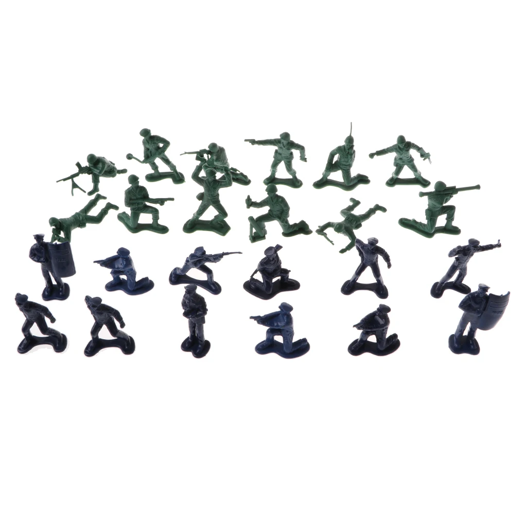 24pcs Plastic Army Playset 5cm Soldier & Police Army Men Action Figures Collectibles Gift