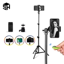 1/4 Screw Head Universal Portable Aluminum Selfie Tripod For Phone Stand Mount Digital Camera With Bluetooth Remote Control