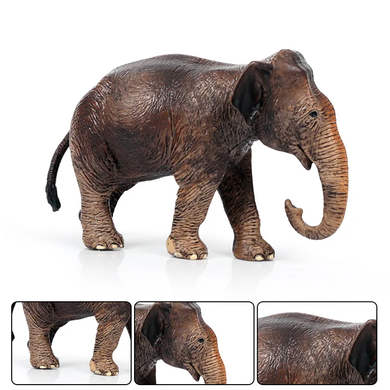 Oenux Original African Wild Big Mammoth Elephant Family Animal Model Action Figure Figurines Pvc High Quality Kids Toy Gift